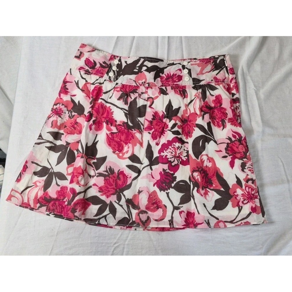 Loft Floral Mini‎ Skirt 12P Romantic Feminine Cottagecore Whimsical Chic Cotton